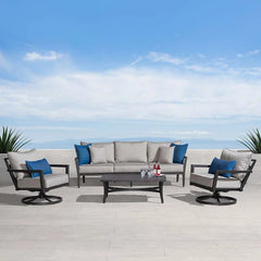 Outdoor Four Piece Sofa Set With Sunbrella Cushion Covers-0