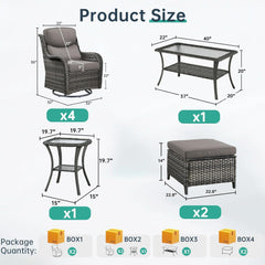 Outdoor Swivel Rocker Patio Chairs Set with Table-1