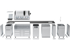 Broil King Imperial Kitchen Island — 44″ Gas Grill with Refrigerator, Rotisserie & Side Burner