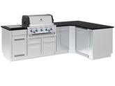 Broil King Imperial S 590i Gourmet Outdoor Kitchen — Freestanding Grill Island with Refrigerator