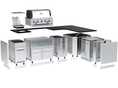 Broil King Imperial S 590i Gourmet Outdoor Kitchen — Freestanding Grill Island with Refrigerator