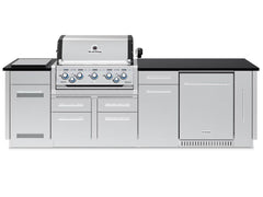 Broil King Imperial Outdoor Kitchen Island with 5-Burner Grill, Rotisserie, Side Burner & Refrigerator