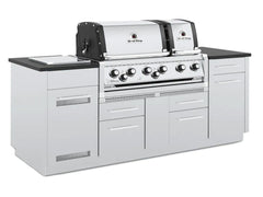 Broil King Imperial S 690i 6-Burner Gas Grill Center with Rotisserie, Side Burner & Granite Countertop