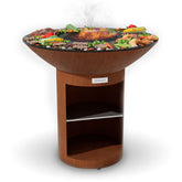 Arteflame Classic 40″ with Storage Base — Flat-Top Charcoal Grill & Fire Bowl (CORTEN Steel)