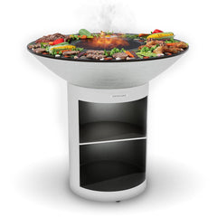 Arteflame 40″ Platinum Series — Flat-Top Charcoal Grill & Fire Bowl with Storage Base
