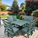 The Best Adirondack Chair Company Wooden Modern Dining Set for 8 with Pedestal Table