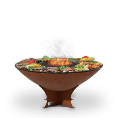 Arteflame Classic 40″ — Fire Pit with Cooktop (CORTEN Bowl; Short Round / Short Euro / Built-In No Base)