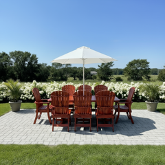 The Best Adirondack Chair Company Dining Set for 8 with 6' Trestle Table