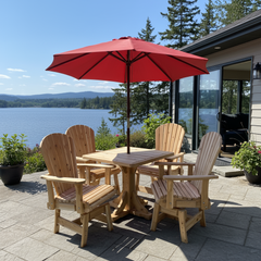 The Best Adirondack Chair Company Dining Set for 4 with Pedestal Table