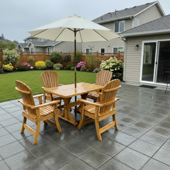 The Best Adirondack Chair Company Dining Set for 4 with 4' Trestle Table