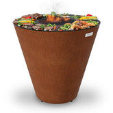 Arteflame One Series 40″ — Flat-Top Charcoal Grill & Fire Bowl (Single-Piece CORTEN Steel)