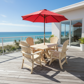 The Best Adirondack Chair Company Dining Set for 4 with 4' Trestle Table