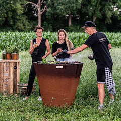 Arteflame Park Series — Commercial Flat-Top & Grill Grate Charcoal Grill for Public Spaces