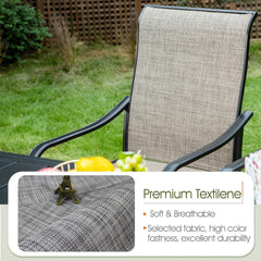 8 Piece Patio Dining Set For 6 With 13 Foot Beige Umbrella-3