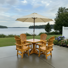 The Best Adirondack Chair Company Dining Set for 4 with Pedestal Table