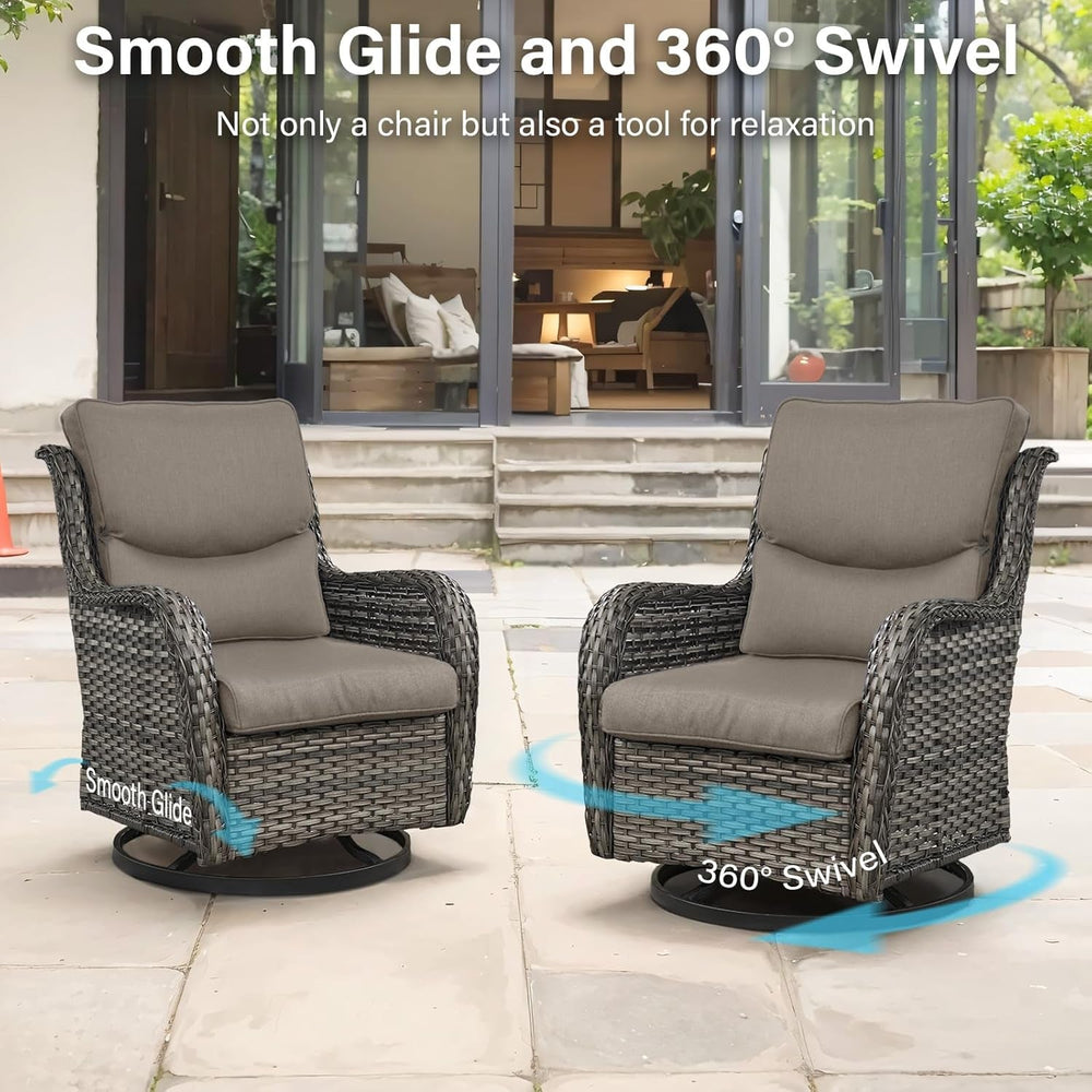 Outdoor Swivel Rocker Patio Chairs Set with Table-2