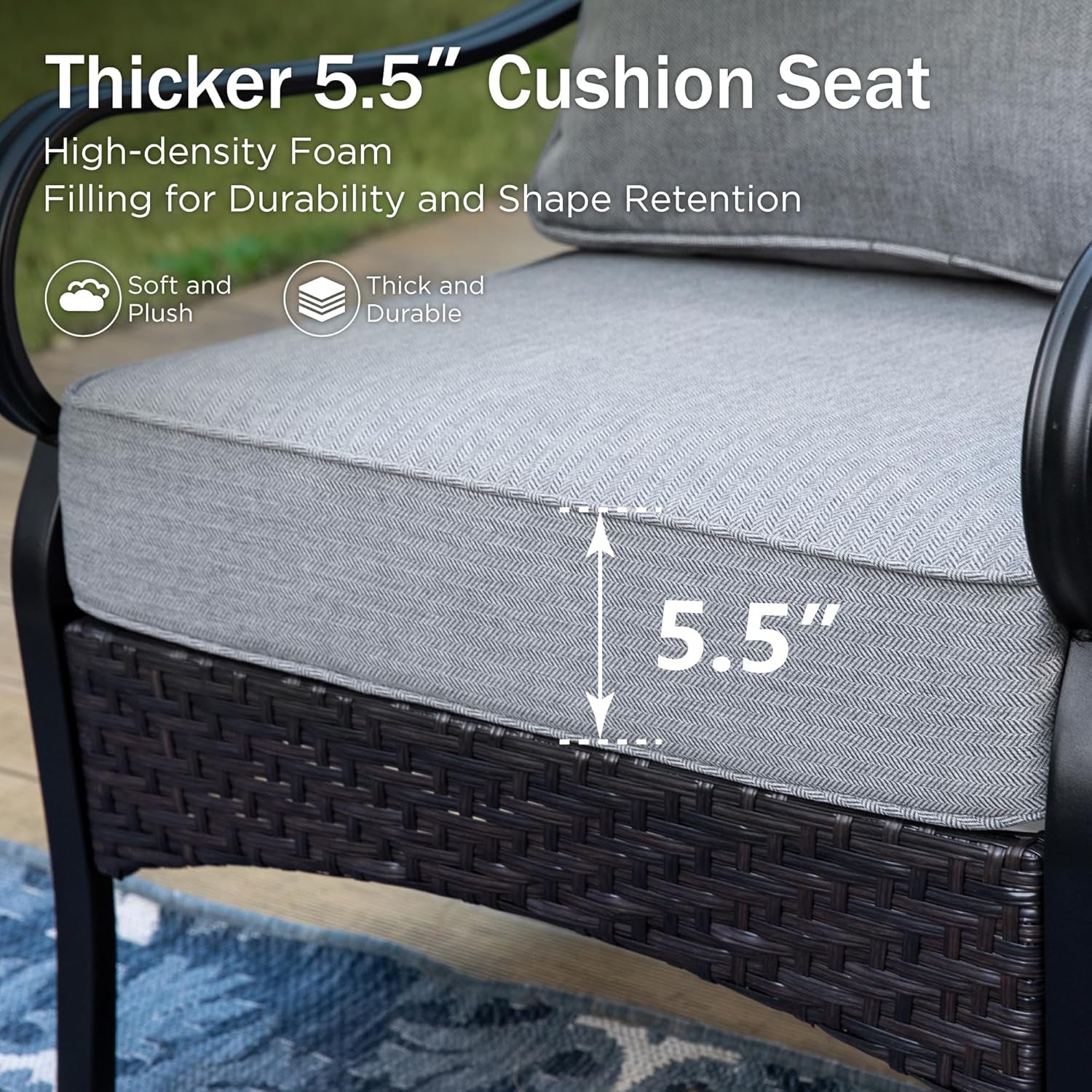 Upgraded Wicker Metal Patio Furniture Set with Cushions-4