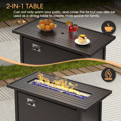 Eight Piece Outdoor Patio Furniture Set with Firepit-3