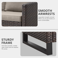 9 Piece Outdoor Patio Furniture Set with Swivel Rockers-2