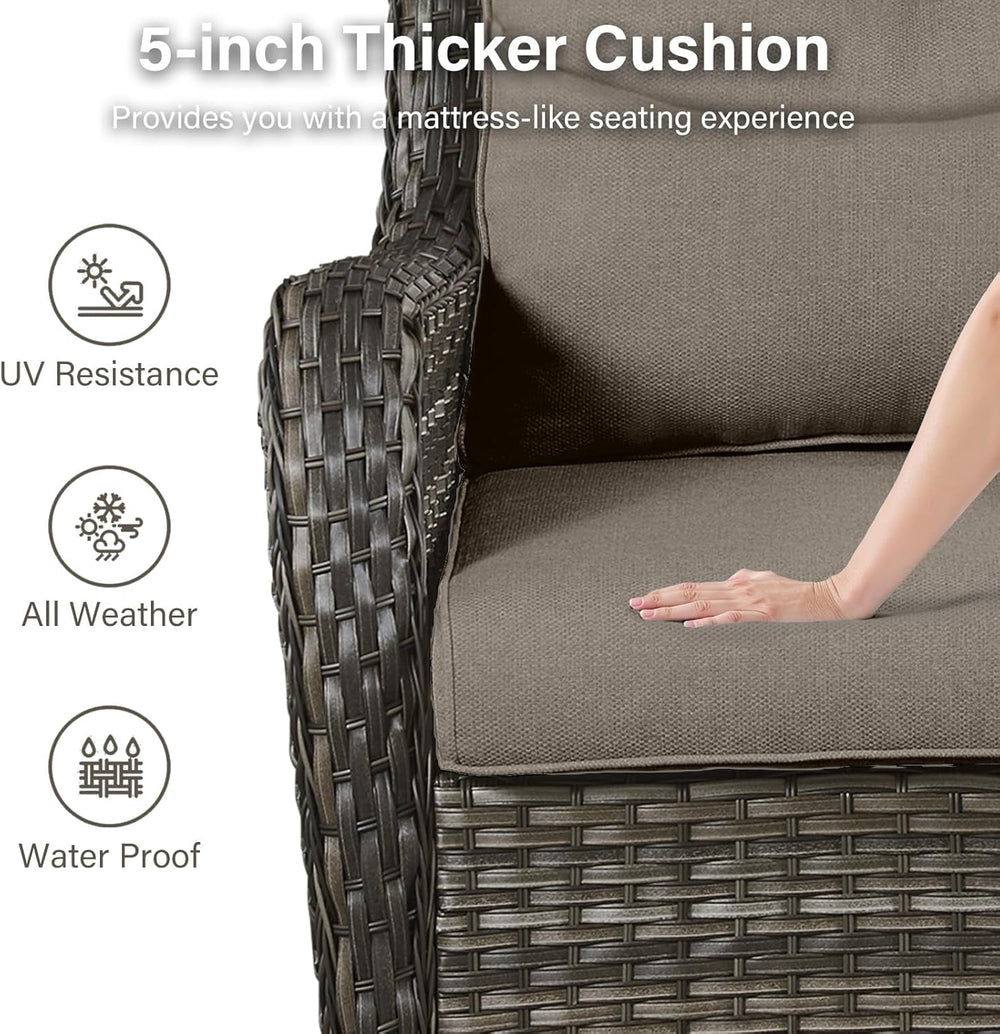 Outdoor Swivel Rocker Patio Chairs Set with Table-4