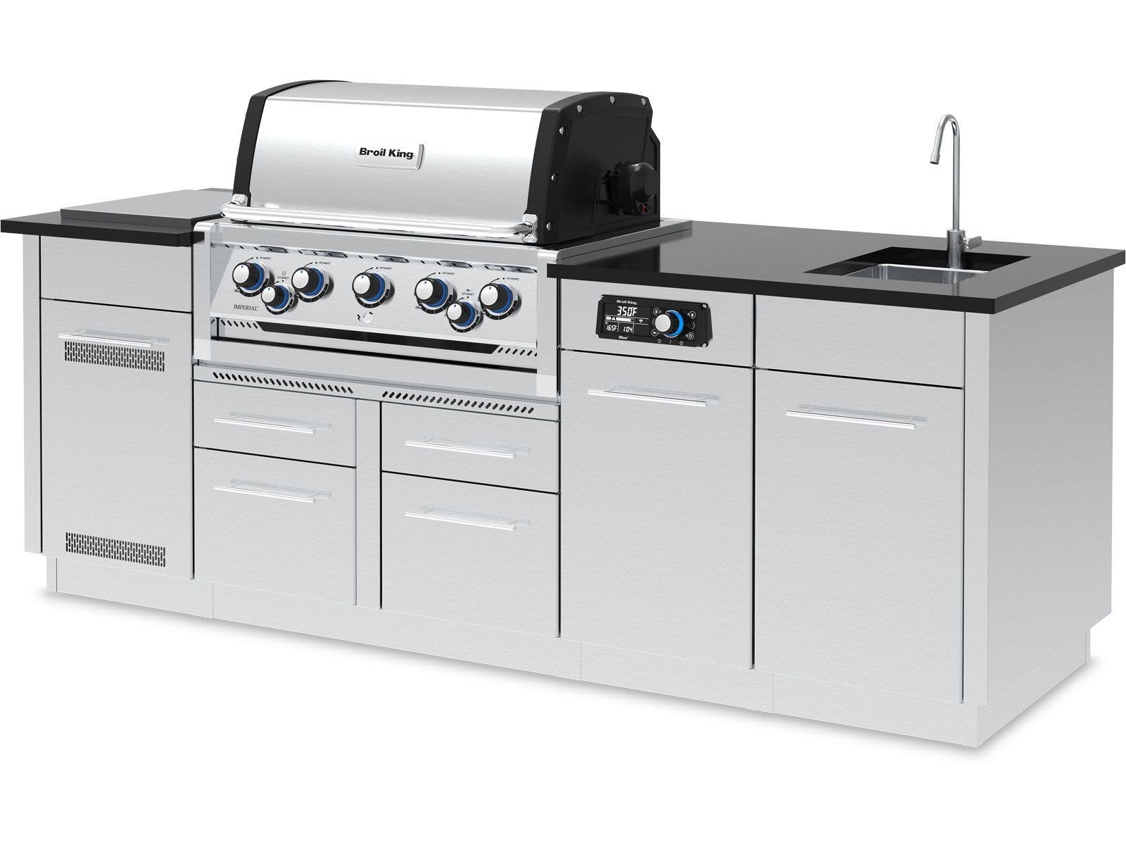 Broil King Imperial 38″ Gas Grill with Island — Freestanding Outdoor Kitchen