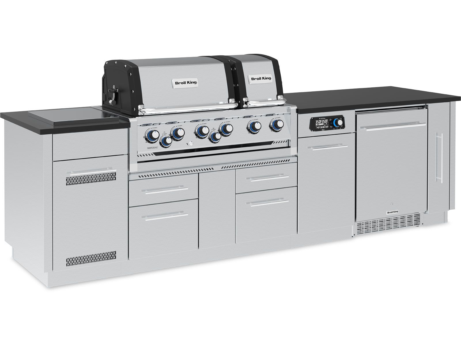 Broil King Imperial 44″ Freestanding Grill Island with Refrigerator, Rotisserie & Side Burner