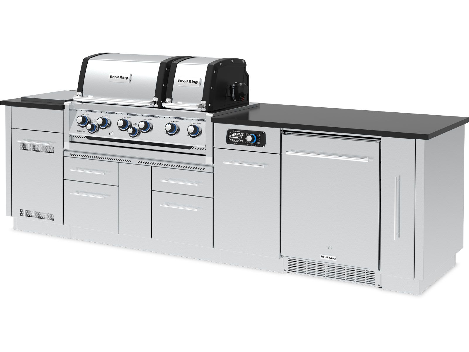 Broil King Imperial 44″ Freestanding Grill Island with Refrigerator, Rotisserie & Side Burner