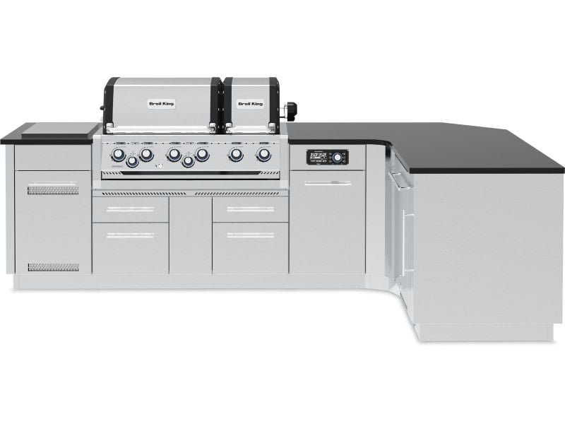 Broil King Imperial iQue™ Dual Grill Gourmet Outdoor Kitchen — 44″ Smart Dual-Oven Grill Island