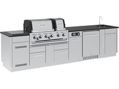 Broil King Imperial Kitchen Island — 44″ Gas Grill with Refrigerator, Rotisserie & Side Burner