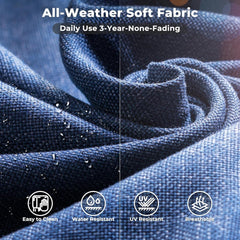 Outdoor Wicker Sectional Sofa Set with Swivel Chairs-3