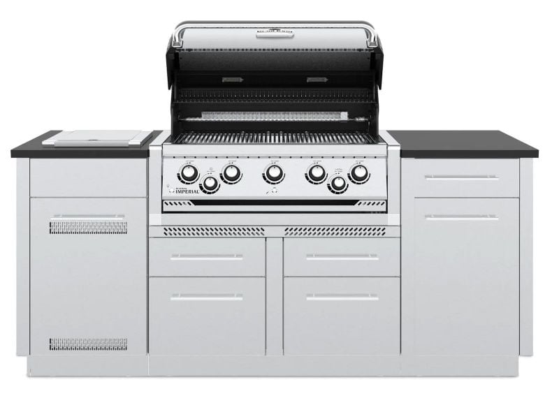 Broil King Imperial S 590i — 32″ Freestanding Gas Grill Center with Rotisserie & Side Burner