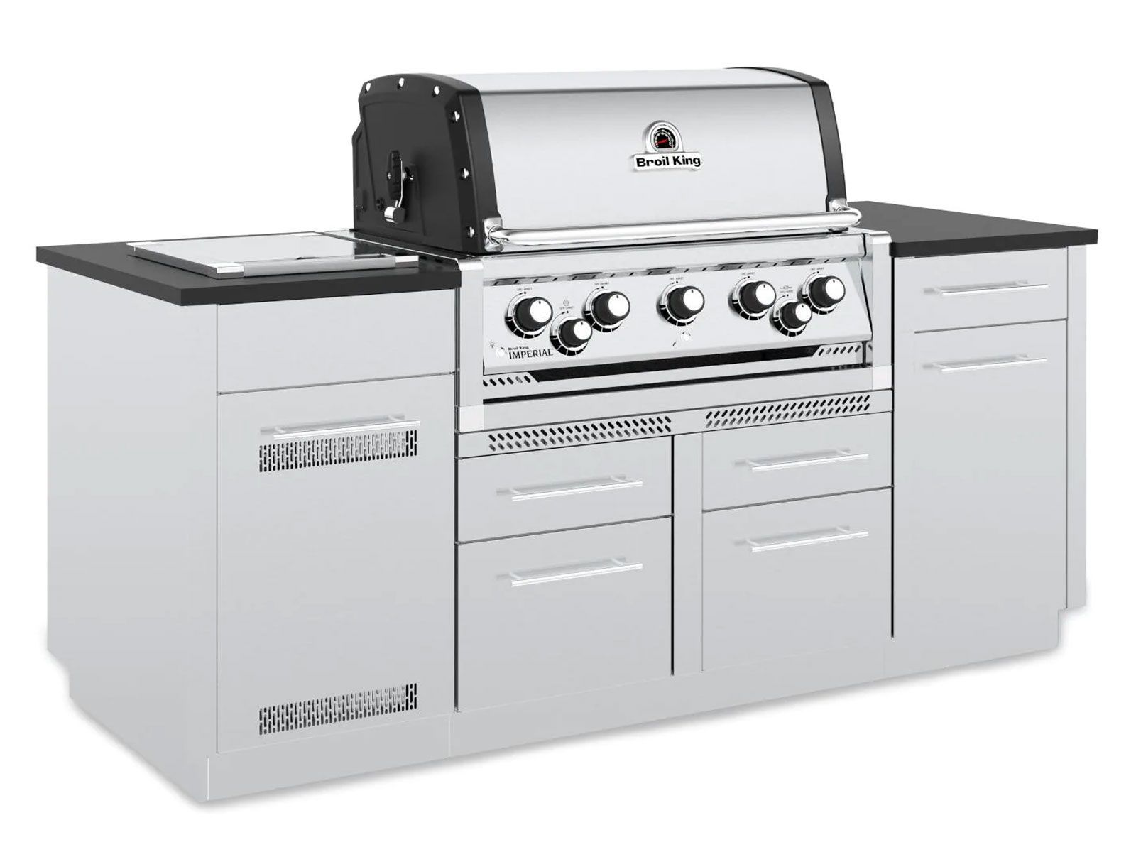 Broil King Imperial S 590i — 32″ Freestanding Gas Grill Center with Rotisserie & Side Burner