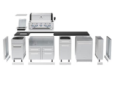 Broil King Imperial Outdoor Kitchen Island with 5-Burner Grill, Rotisserie, Side Burner & Refrigerator