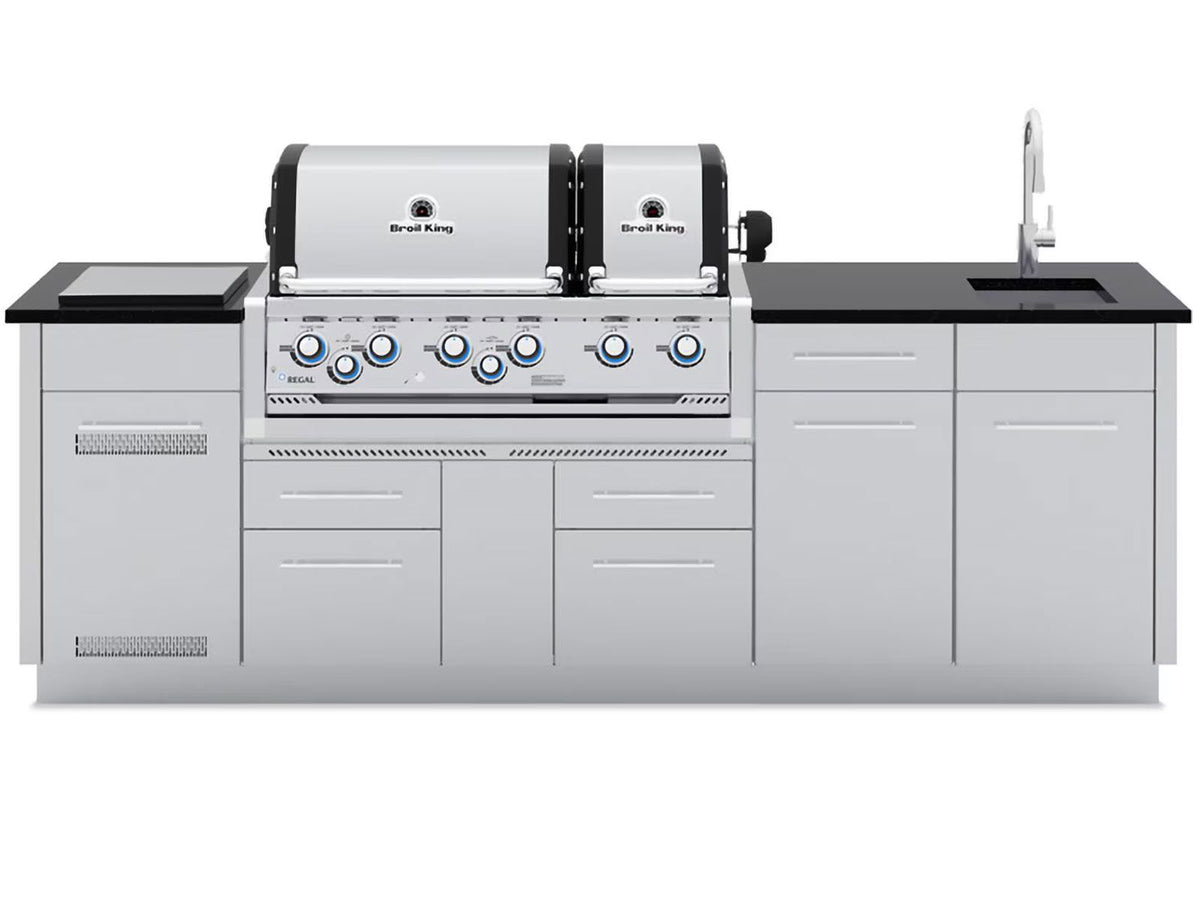 Broil King Imperial S 690i Outdoor Kitchen Enclosure — Dual-Oven Grill Island