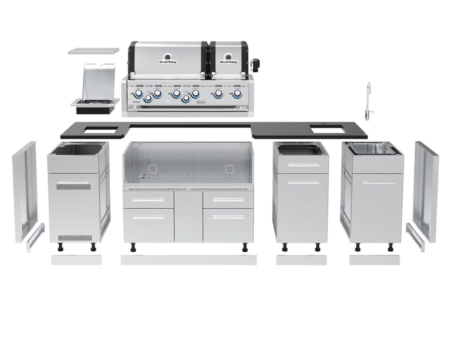 Broil King Imperial S 690i Outdoor Kitchen Enclosure — Dual-Oven Grill Island