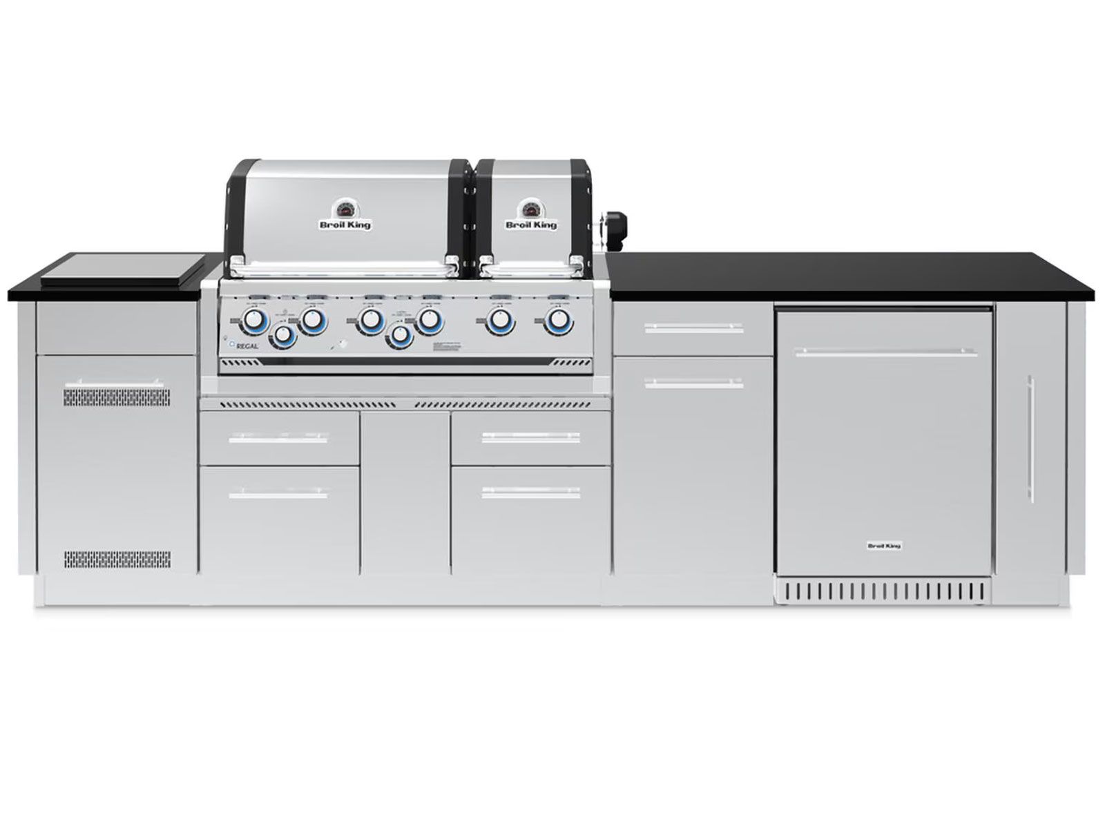 Broil King Imperial 38″ Outdoor Kitchen Grill Island — Dual-Oven Gas Grill with Refrigerator