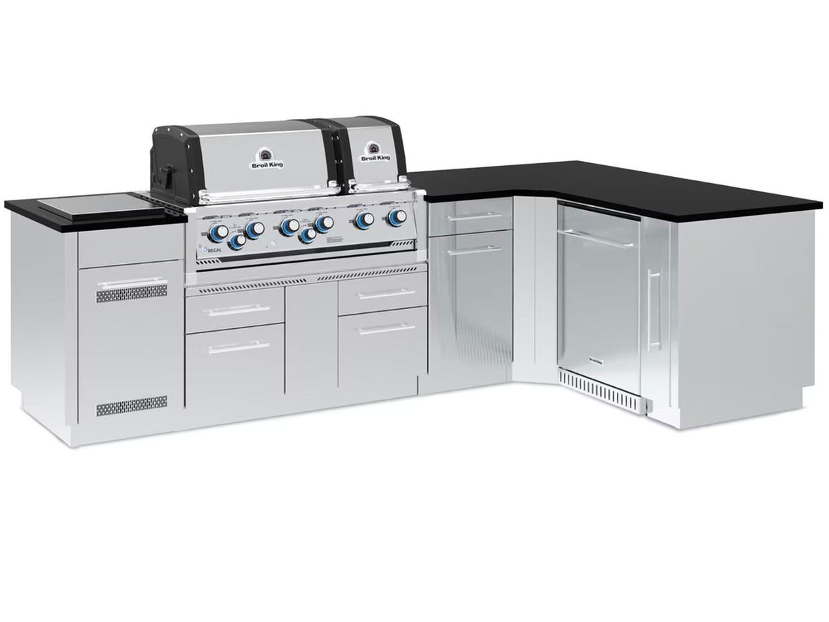 Broil King Imperial S 690i Gourmet Outdoor Kitchen — Dual-Oven Grill Island with Refrigerator