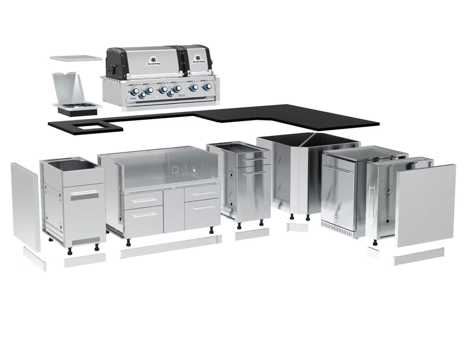 Broil King Imperial S 690i Gourmet Outdoor Kitchen — Dual-Oven Grill Island with Refrigerator