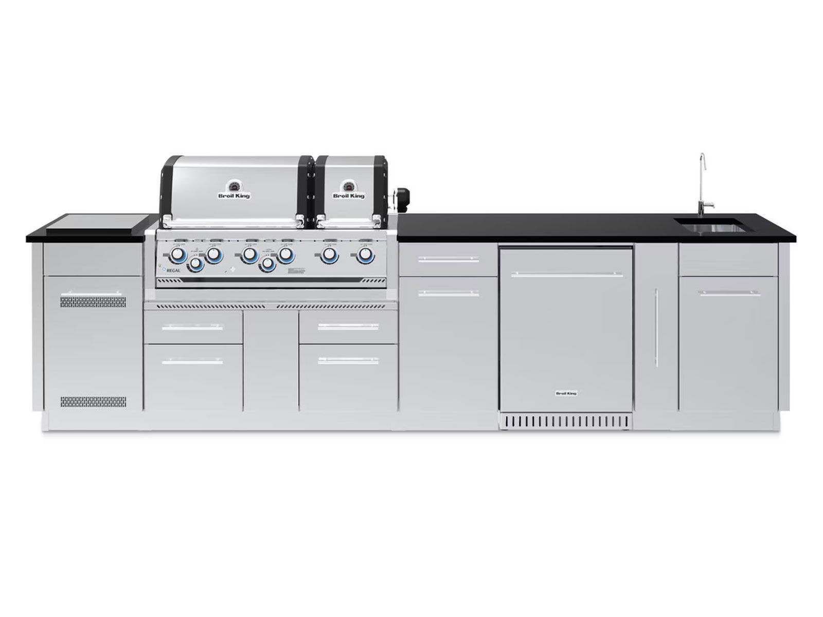 Broil King Imperial Kitchen Island with Dual-Oven Grill & Refrigerator