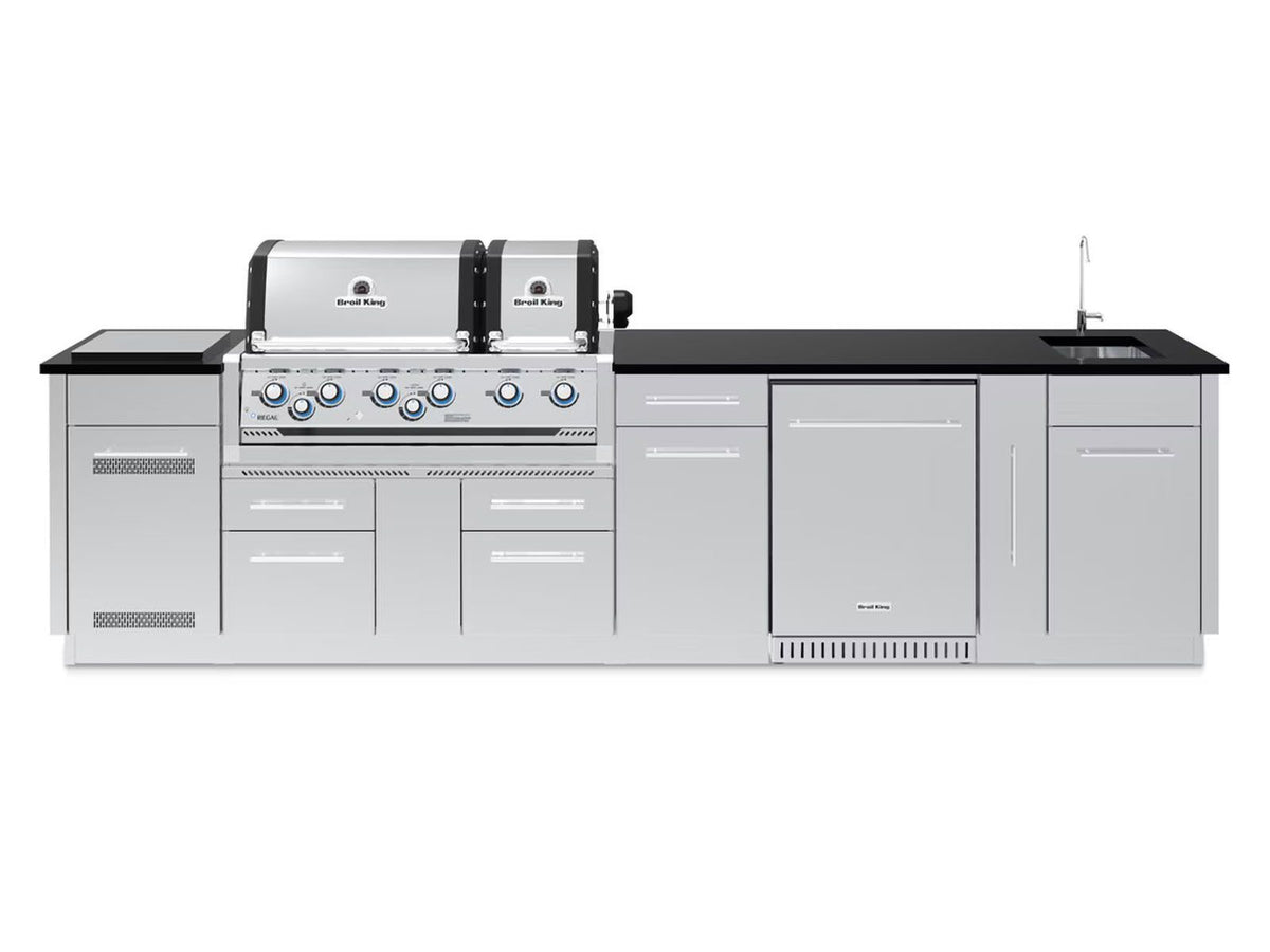 Broil King Imperial Kitchen Island with Dual-Oven Grill & Refrigerator