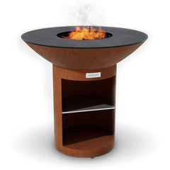 Arteflame Classic 40″ with Storage Base — Flat-Top Charcoal Grill & Fire Bowl (CORTEN Steel)