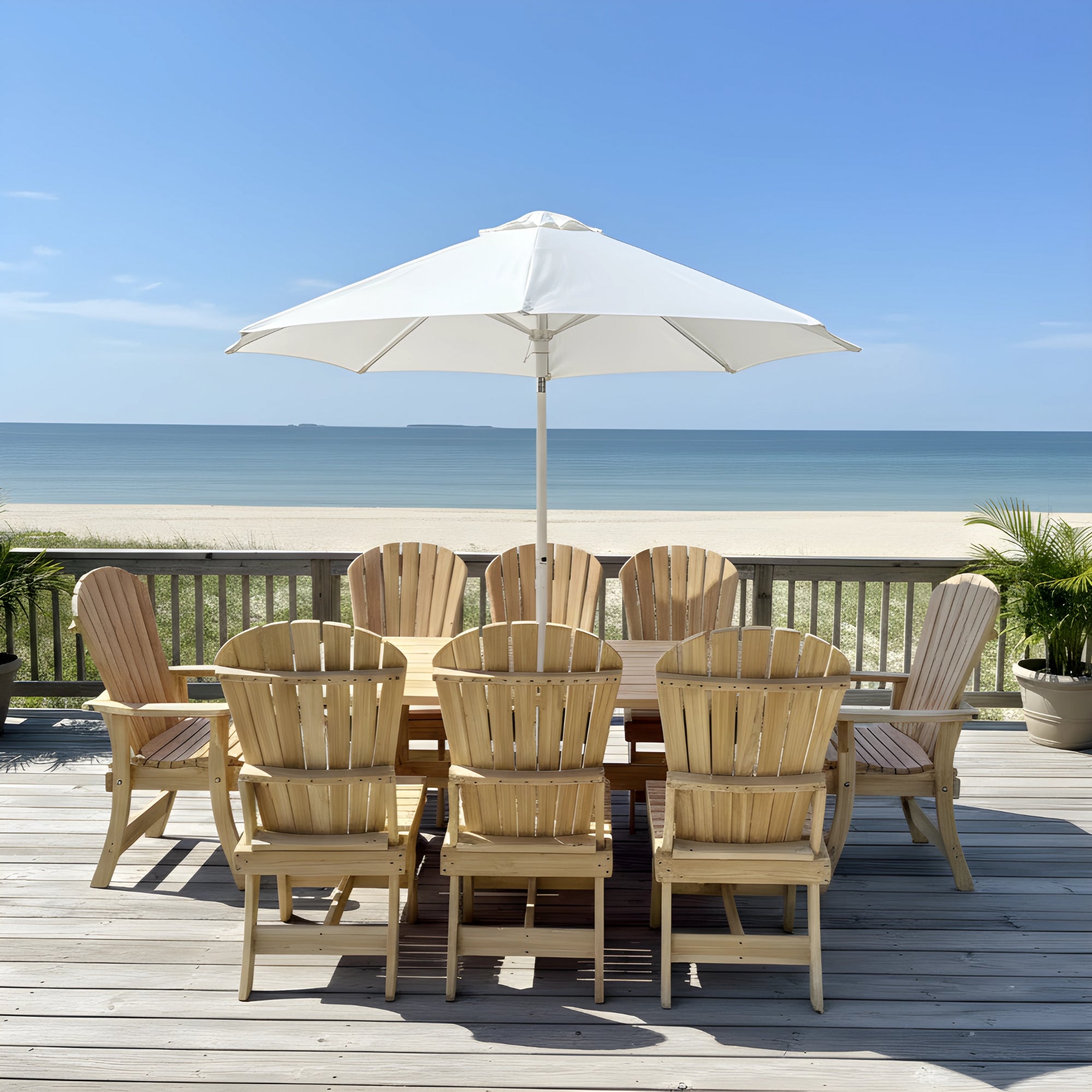 The Best Adirondack Chair Company Dining Set for 8 with 6' Trestle Table