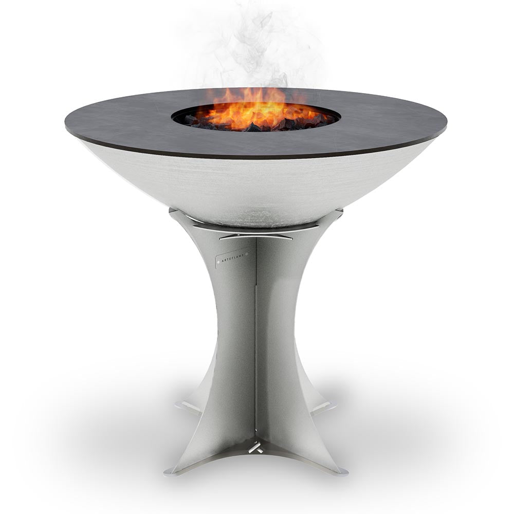 Arteflame 40″ Platinum Series — Flat-Top Charcoal Grill & Fire Bowl with Euro Base