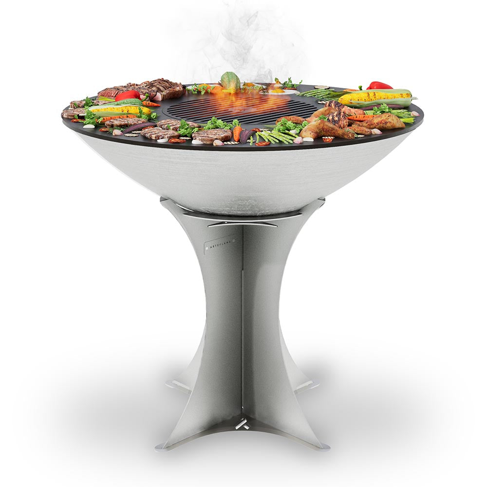 Arteflame 40″ Platinum Series — Flat-Top Charcoal Grill & Fire Bowl with Euro Base