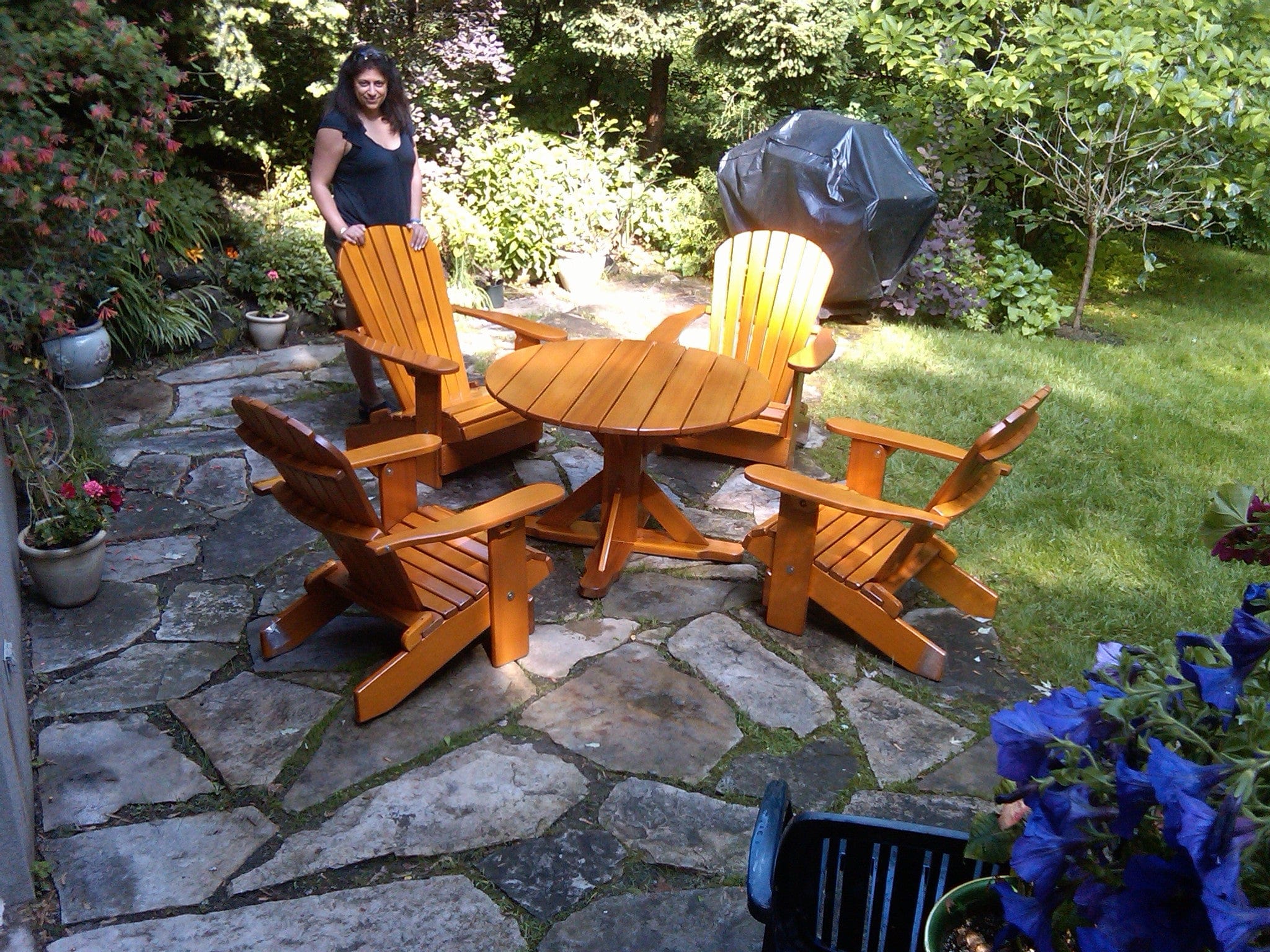 The Best Adirondack Chair Company Wooden Royal Picnic Set for 4