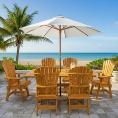The Best Adirondack Chair Company Dining Set for 6 with 6' Trestle Table