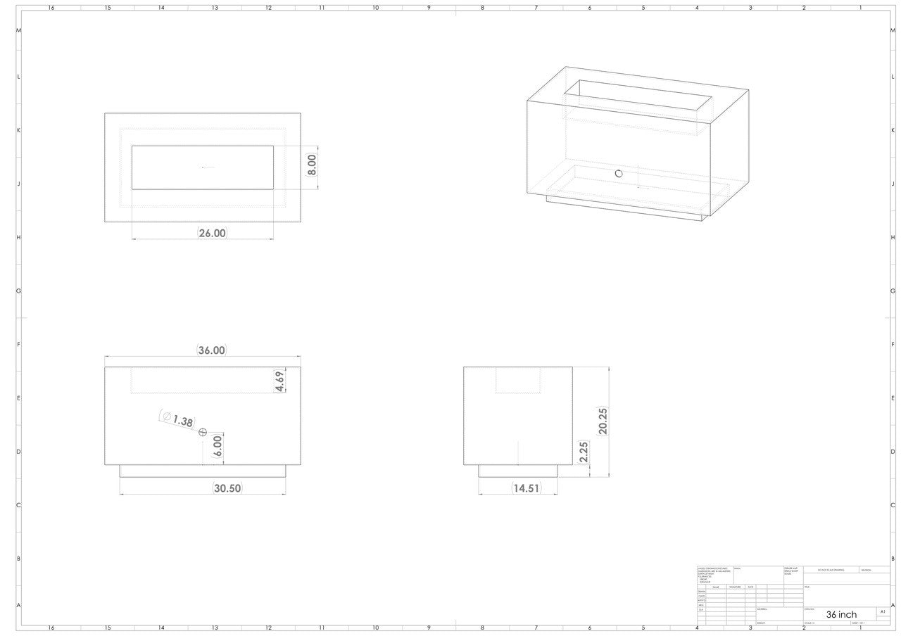 Fire Pit Art Linear 36" Modern Artisan Fire Pit (110K BTU)