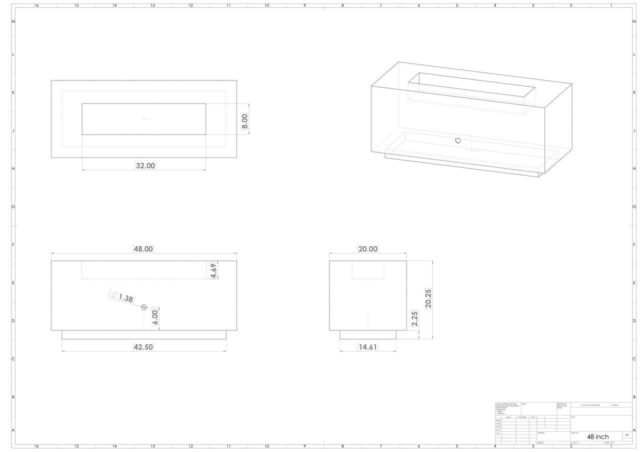 Fire Pit Art Linear 48" Modern Artisan Fire Pit (190K BTU)