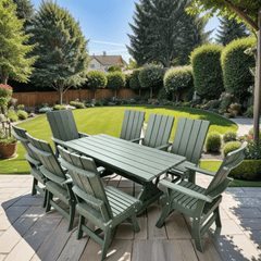 The Best Adirondack Chair Company Wooden Modern Dining Set for 8 with 6' Table