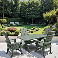 The Best Adirondack Chair Company Wooden Modern Dining Set for 4 with 5' Table